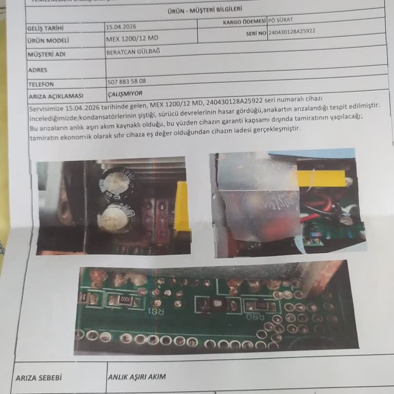 Garanti Kapsamında Onarım Reddedildi Ve Kargo Ücreti Yanıma Yansıtıldı