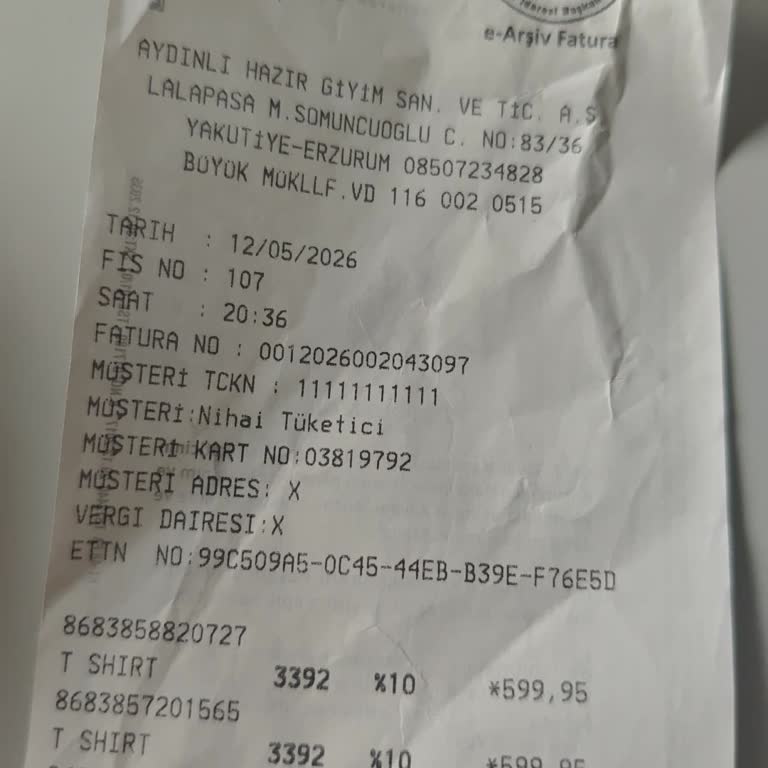 Erzurum MNG AVM S. Polo Mağazasında Fazladan Geçen Tişörtlerin İadesi Reddedildi