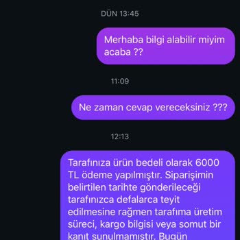 Instagram'da Ödeme Yaptığım Özel Dikiş Hesabından Cevapsızlık Ve İade Talebi