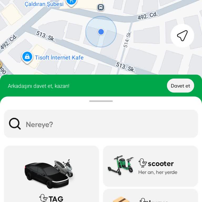 Martı Uygulamasında Scooter Çağırma Hatası