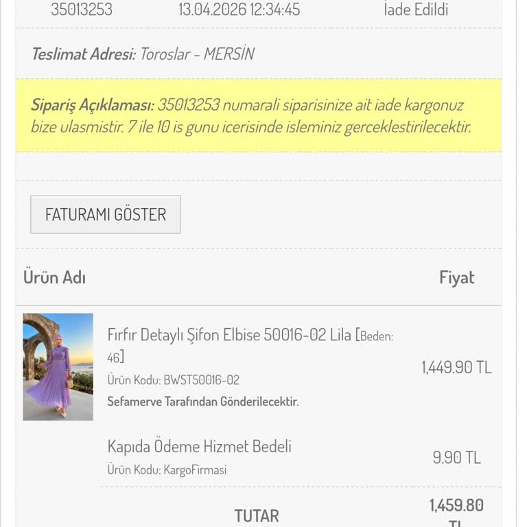 İade Parası Gelmemesi Ve Müşteri Hizmetlerinde Uzun Bekleme