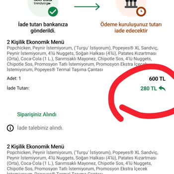 Yanlış Sipariş Ve Eksik İade İçin Tam Geri Ödeme Talebi