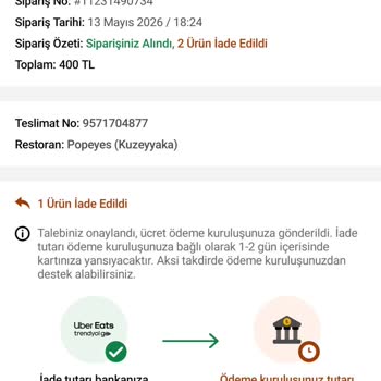 Yanlış Sipariş Ve Eksik İade İçin Tam Geri Ödeme Talebi