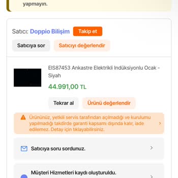 Yanlış Model Ocak Gönderimi Ve İade Sürecinin Uzaması