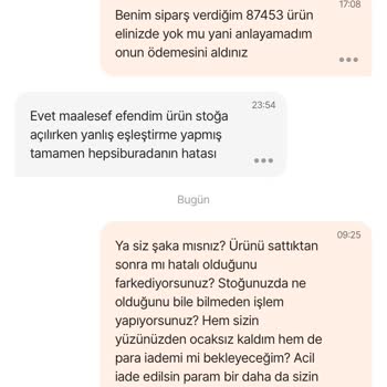 Yanlış Model Ocak Gönderimi Ve İade Sürecinin Uzaması