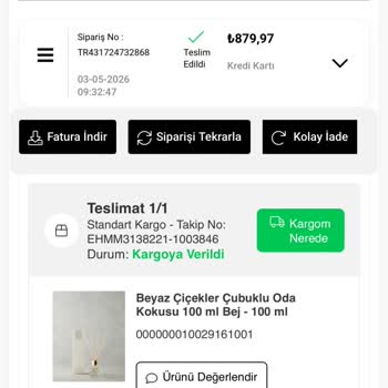 Kokusuz Ve Kapağı Olmayan Oda Kokusuna İade Talebi