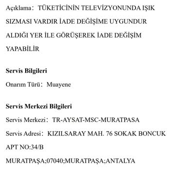 Onaylı Servis Raporuna Rağmen TV Değişiminde Aylarca Gecikme