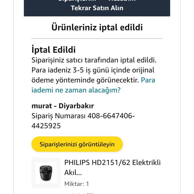 Amazon'dan Bilgilendirme Almadan Sipariş İptali Ve Fiyat Artışı