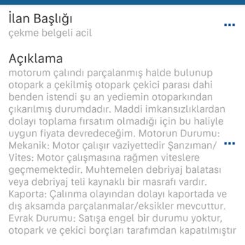 Yasaklı Uyarısı Nedeni Belirtilmeden Motosiklet İlanı Yayınlanamıyor