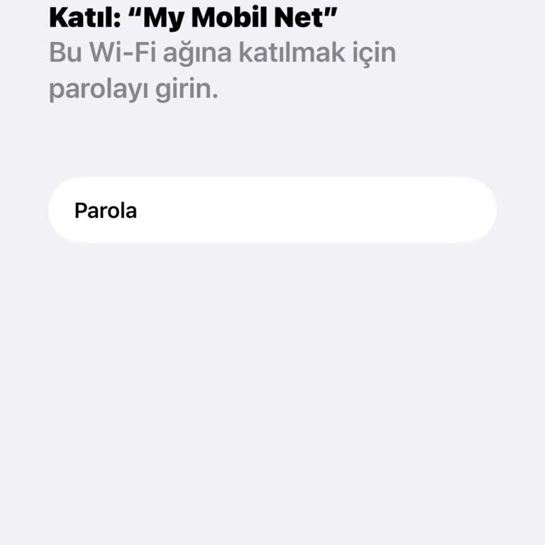 WiFi Şifresi İçin Net Bilgi Alınamıyor
