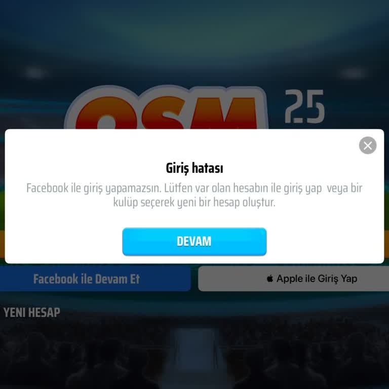 Gamebasics OSM 26’da IOS Üzerinde Facebook Girişi Çalışmıyor, Profilime Erişemiyorum