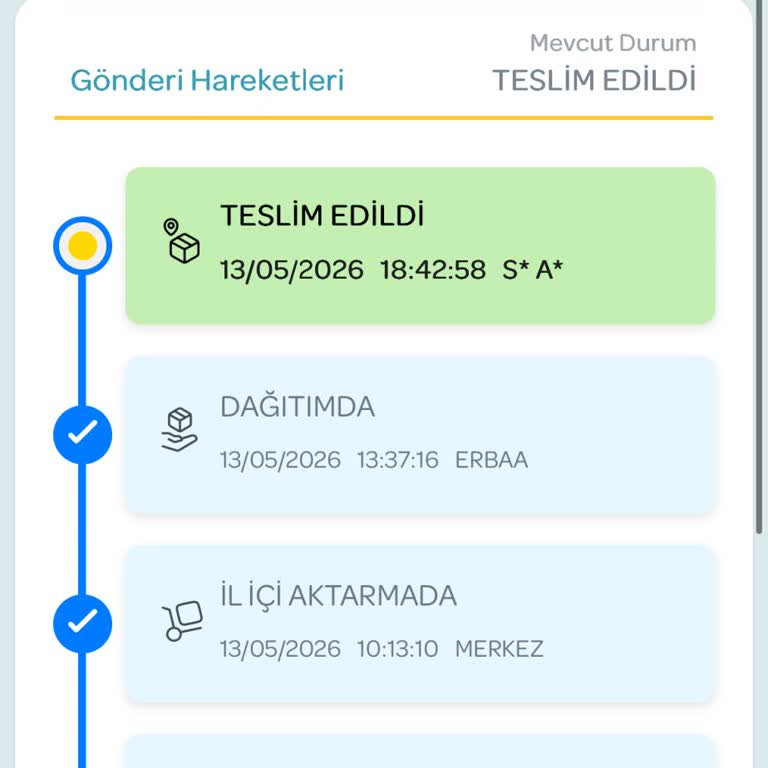 Erbaa Şubesinde Teslim Edildiği Görülen Kargo Müşteriye Ulaşmadı