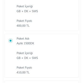 Aylık 1500 Dakika Paketi İnternet İçermediği İçin İade Talebi