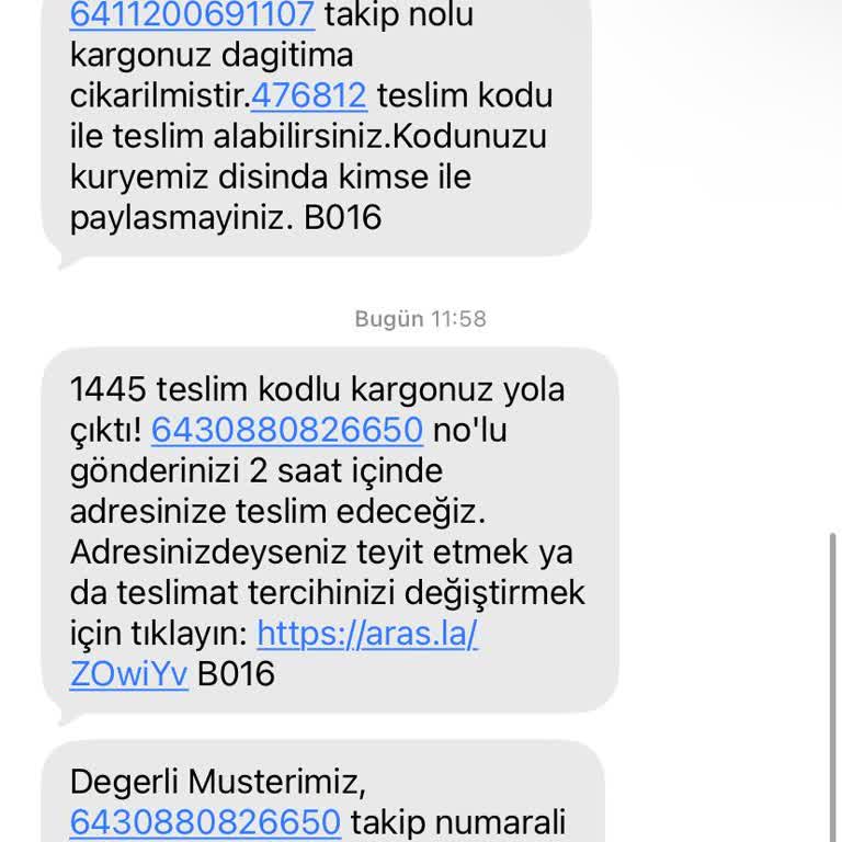 Aras Kargo Yanıltıcı Teslimat Bilgisi Ve Uzun Bekleme Süreci