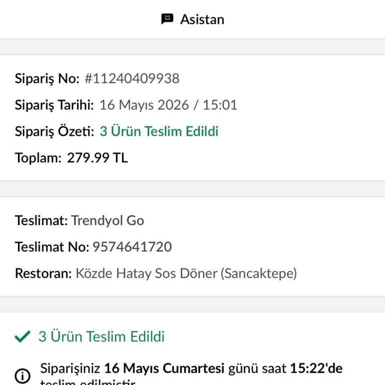 Teslim Edilmemiş Uber GO Siparişi İçin Ücret İadesi Talebi