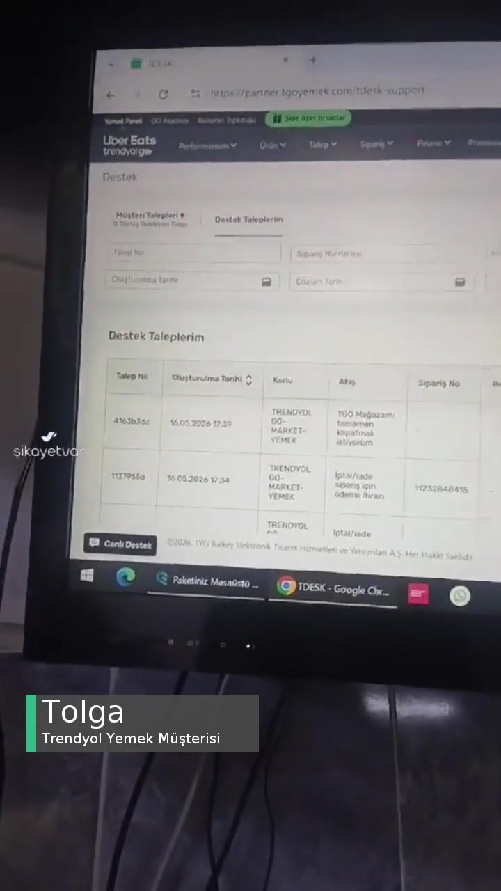 Trendyol Yemek Satıcısını Mağdur Ediyor! videonun kapak resmi