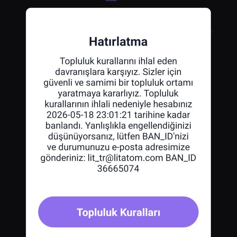 Haksız Ban Nedeniyle Hesaba Erişilemiyor