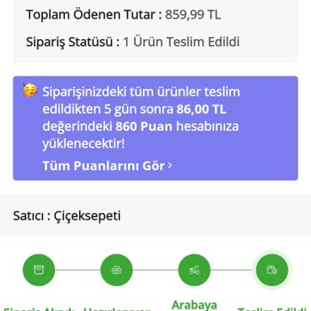 Çiçek Sepeti Anneler Günü Çiçek Siparişi Teslim Edilmedi, Sistem Teslim Edildi Görüntülüyor