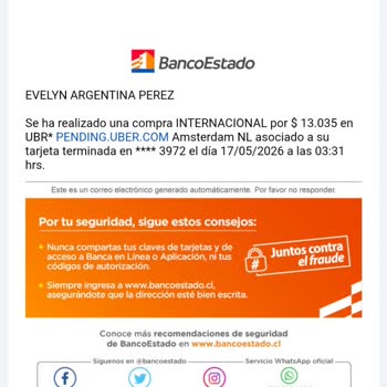 Uber realizó cargos no autorizados en mi tarjeta, exijo devolución