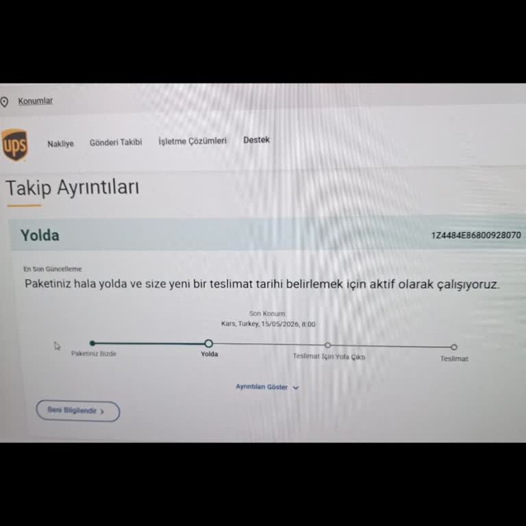 UPS Türkiye Kargomun Teslim Edilmemesi