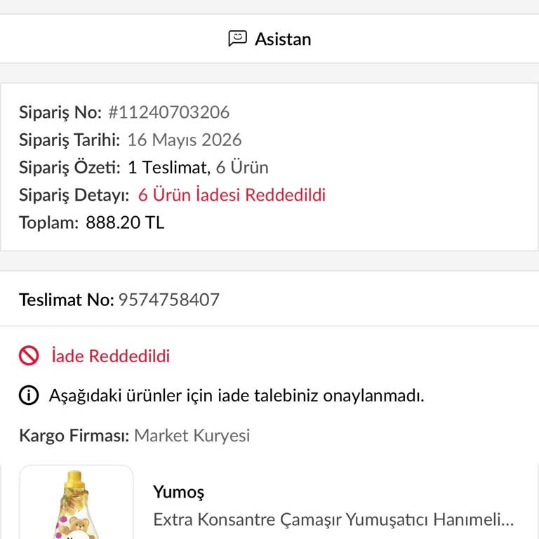 Trendyol Ve Carrefour’da Teslim Edilmediği Görünen Siparişin 888,20 TL İadesi