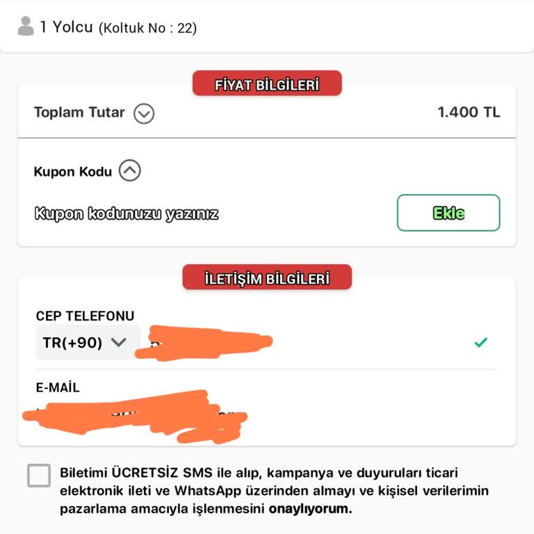 Obilet Uygulamasında Engelli Bilet İndirimi Görünmüyor