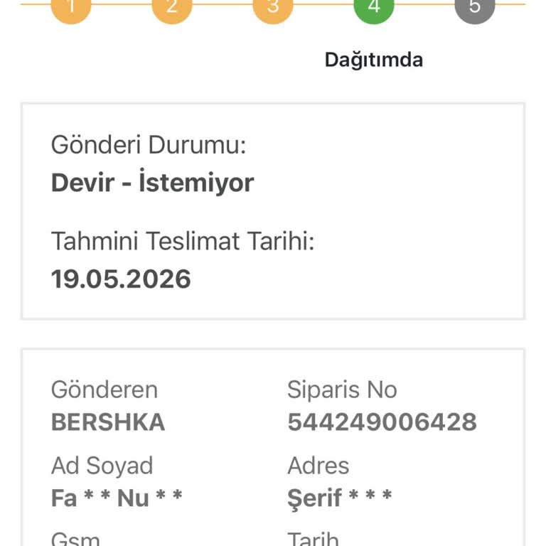 Teslimat Tarihi Değiştirilmesine Rağmen Erken Gelen Ve İade Edilen Sipariş