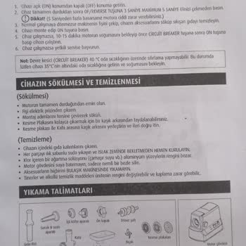 Musullu 2400W Kıyma Makinesinde İçli Köfte Aparatı Eksik Ve Çözüm Sunulmadı