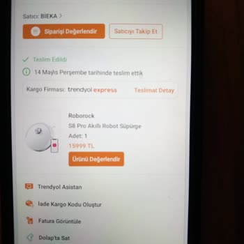 Trendyol Harita Oluşturma Başarısızlığı Nedeniyle Roborock S8 Pro Ayıplı Ürün İadesi Talebi