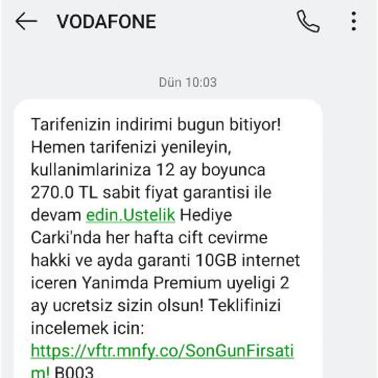 Vodafone Yanıltıcı SMS Teklifi Ve Fiyat Şokuyla Karşılaştığım Mağduriyet