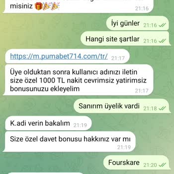 Telegram Üzerinden Yanıltıcı Bonus Söz Verilmesi Ve Hesabın Kapatılamaması