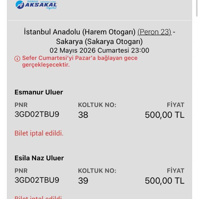 Obilet'te İptal Edildiği Gösterilen Biletin Ücreti İade Edilmedi