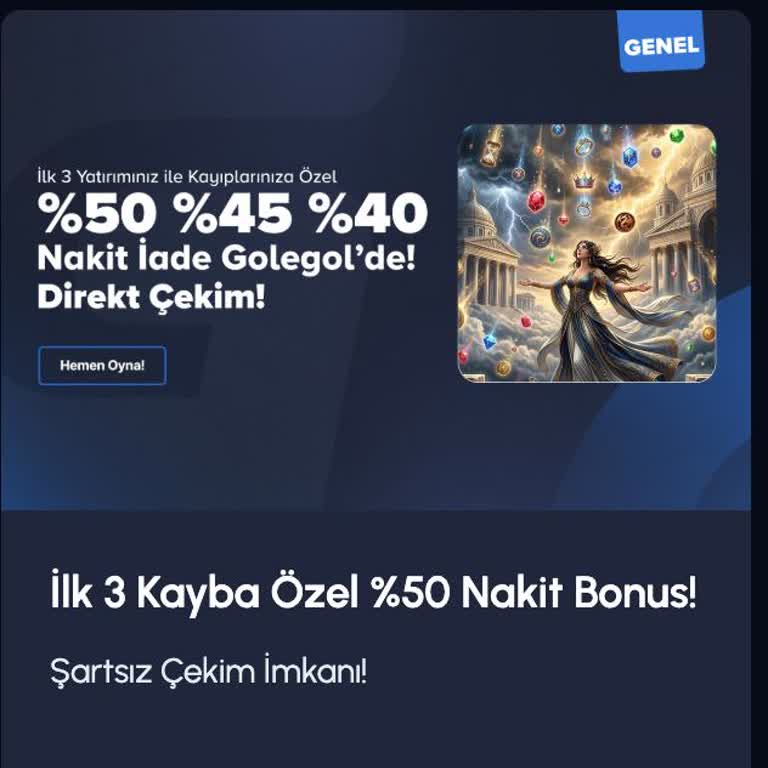 Golegol Yanıltıcı Nakit Kayıp Bonusu Ve Çekim Şartları