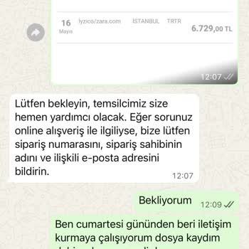 Zara.com Üzerinden Yetkisiz Alışveriş İptali Ve 6.729 TL İade Talebi