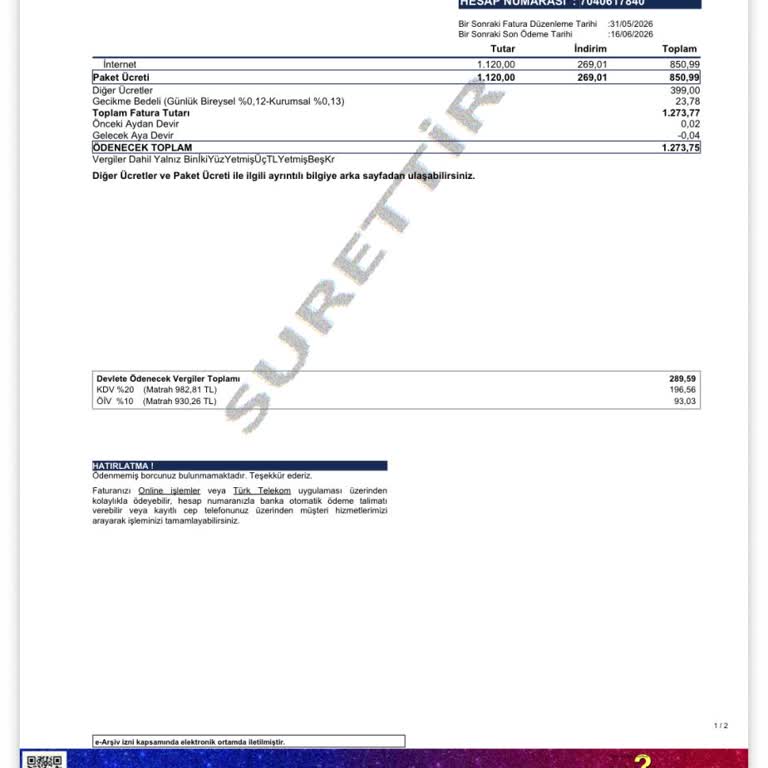 Yalın Fiber Aboneliğinde Haksız Ek Ücret Ve Gecikme Faizi