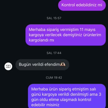 Ürünler Kargoya Verilmedi Ve İade Yanıtı Alınamadı