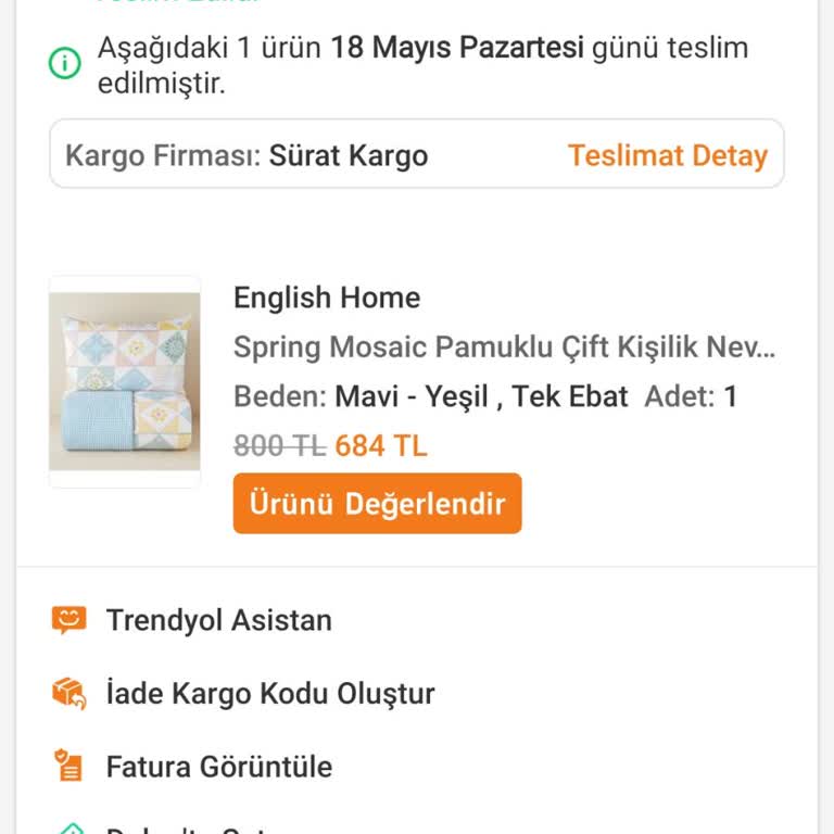 Yanıltıcı İlan Nedeniyle Tek Kişilik Nevresim Takımı Gönderildi, Çift Kişilik Talep Ediyorum