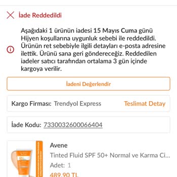 Açık Ambalajlı Ve Son Kullanma Tarihi Yakın Güneş Kremi İadesi Reddedildi