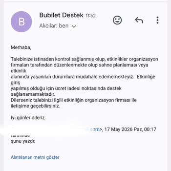 Bubilet'ten Aldığım Biletler Engelli Koltuk Olarak Verildi Ve İade Reddedildi