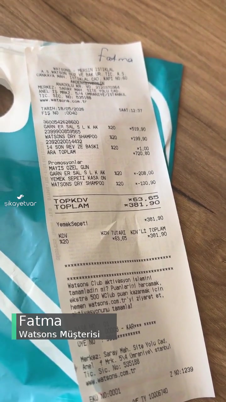 Watsons Kullanılmış Ürün Gönderimi videonun kapak resmi