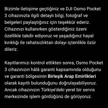 Turkcell Pasaj’da Satın Alınan DJI Osmo Pocket 3 Cihazı Üretici Garantisi Garanti Dışı Kılındı