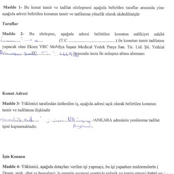 Ankara Dekorasyon / Eksen Vrc Tadilat İşi Halen Tamamlanmadı