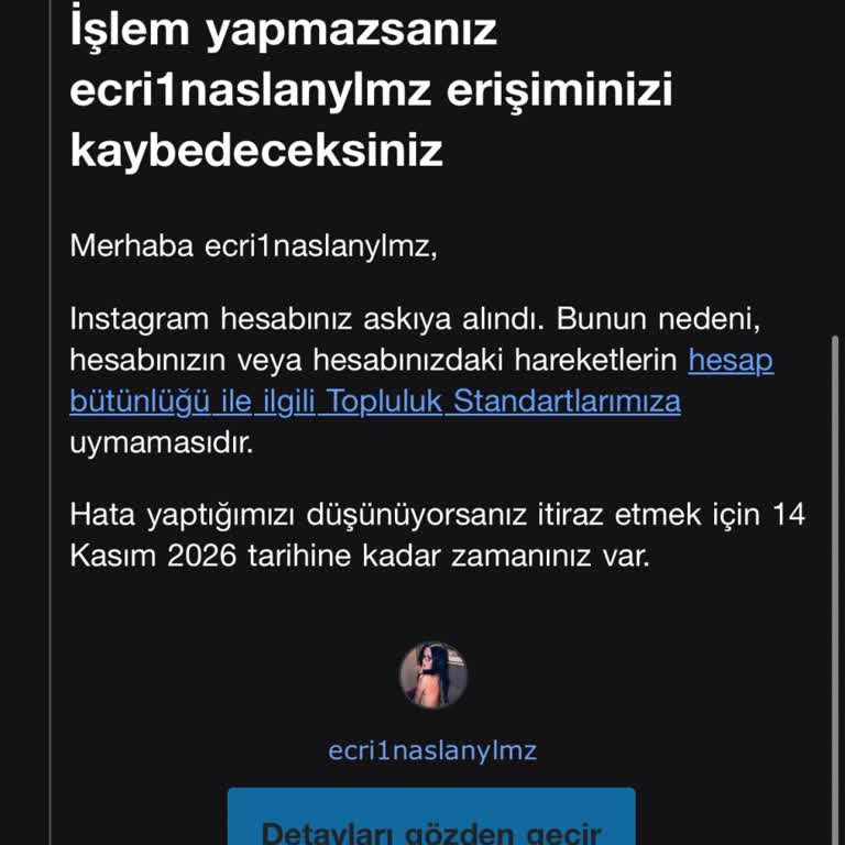 Instagram Hesabım Yanlışlıkla Askıya Alındı Ve Açılmasını İstiyorum