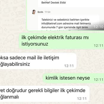 Betnef VIP Kazancının Ödenmemesi Ve Belge Talebi