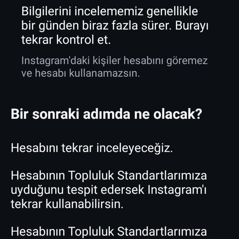 Instagram Hesaplarımın Açılmaması Ve Açıklama Talebi