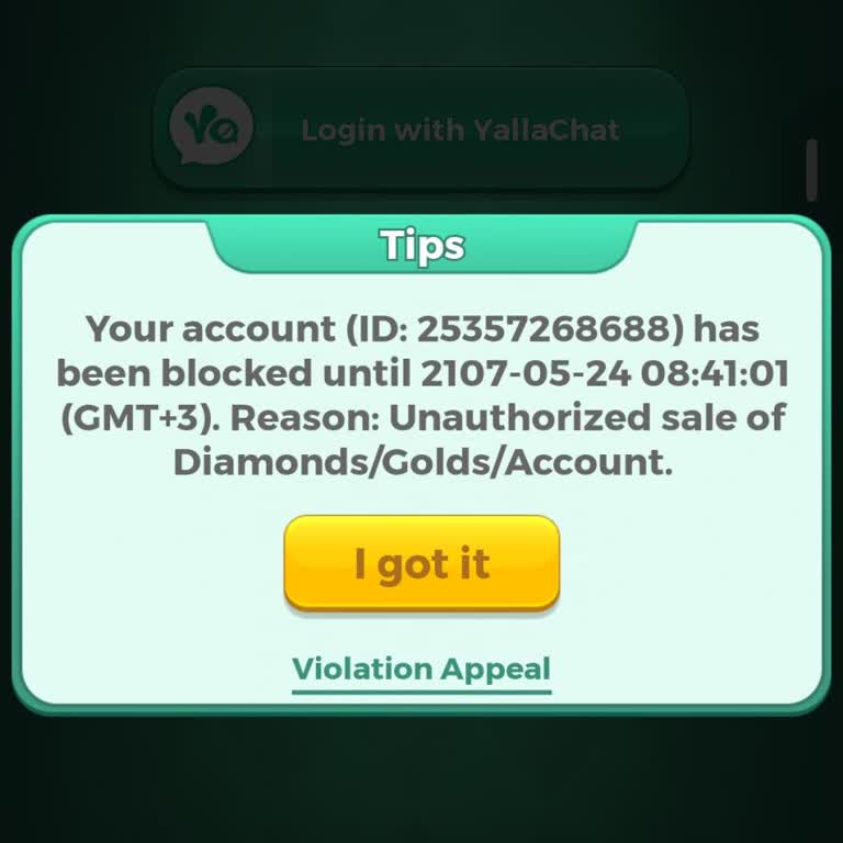 Please Unblock My Yalla Ludo Account