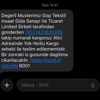 Sürat Kargo Adreste Bulunamama Notu Hatalı: Kargo Teslim Edilemedi