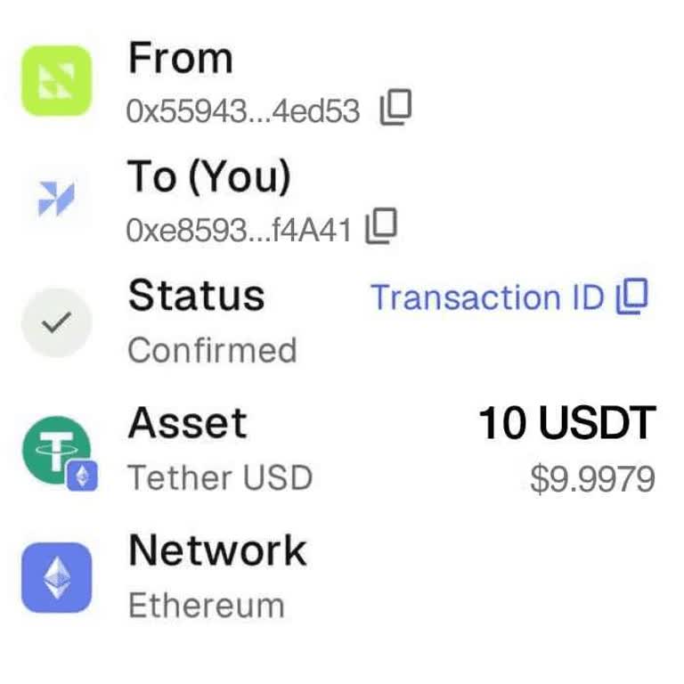 Missing 10 USDT Deposit Via Ethereum Network Despite Blockchain