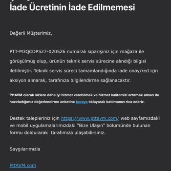 Çizik Ürün Gönderildi, İade Talebi Reddedildi