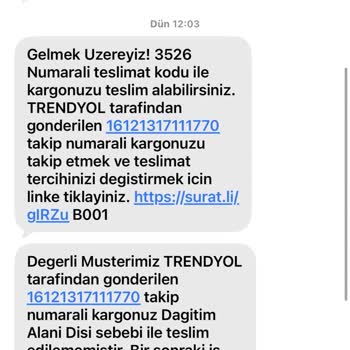 Sürat Kargo Dağıtım Dışı Bahane Ve Kaba İletişim Nedeniyle Teslim Edilmemiş Baget Yüzük